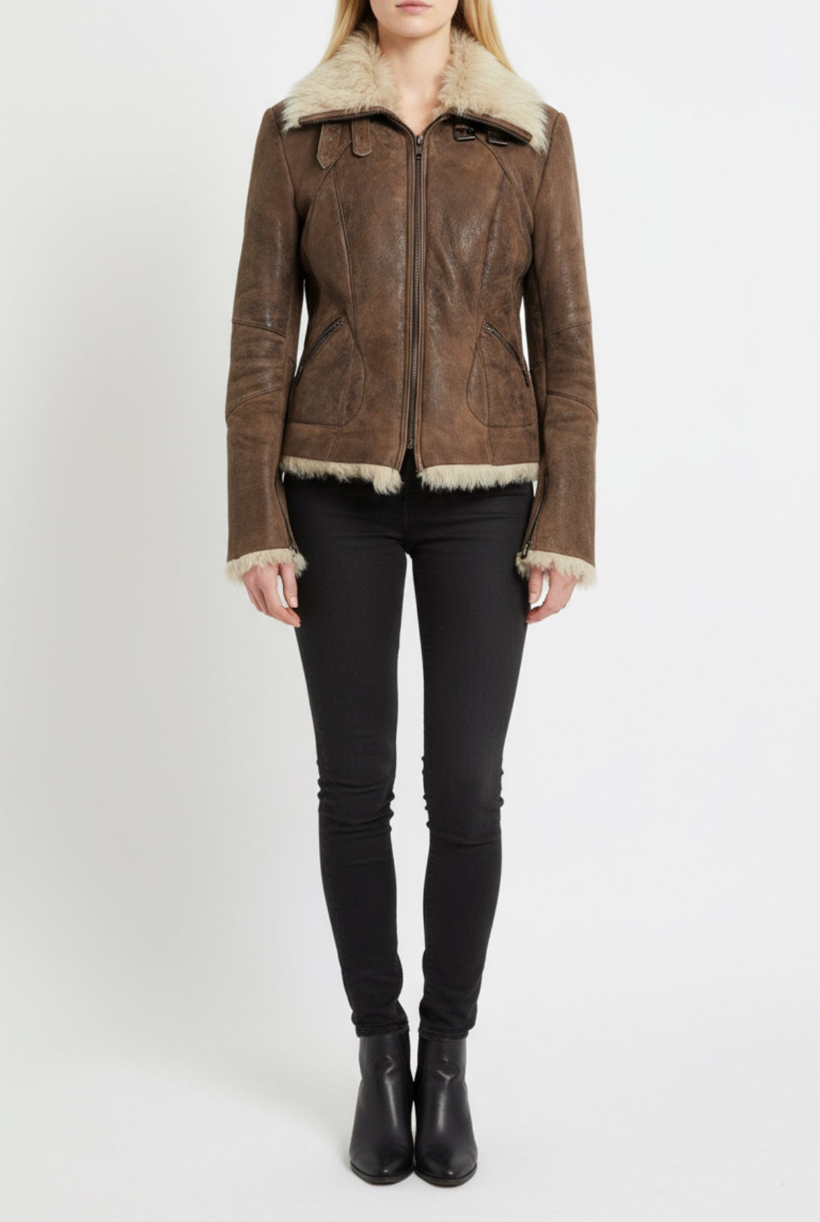 Veste Tony Enzo en cuir d’agneau (S)