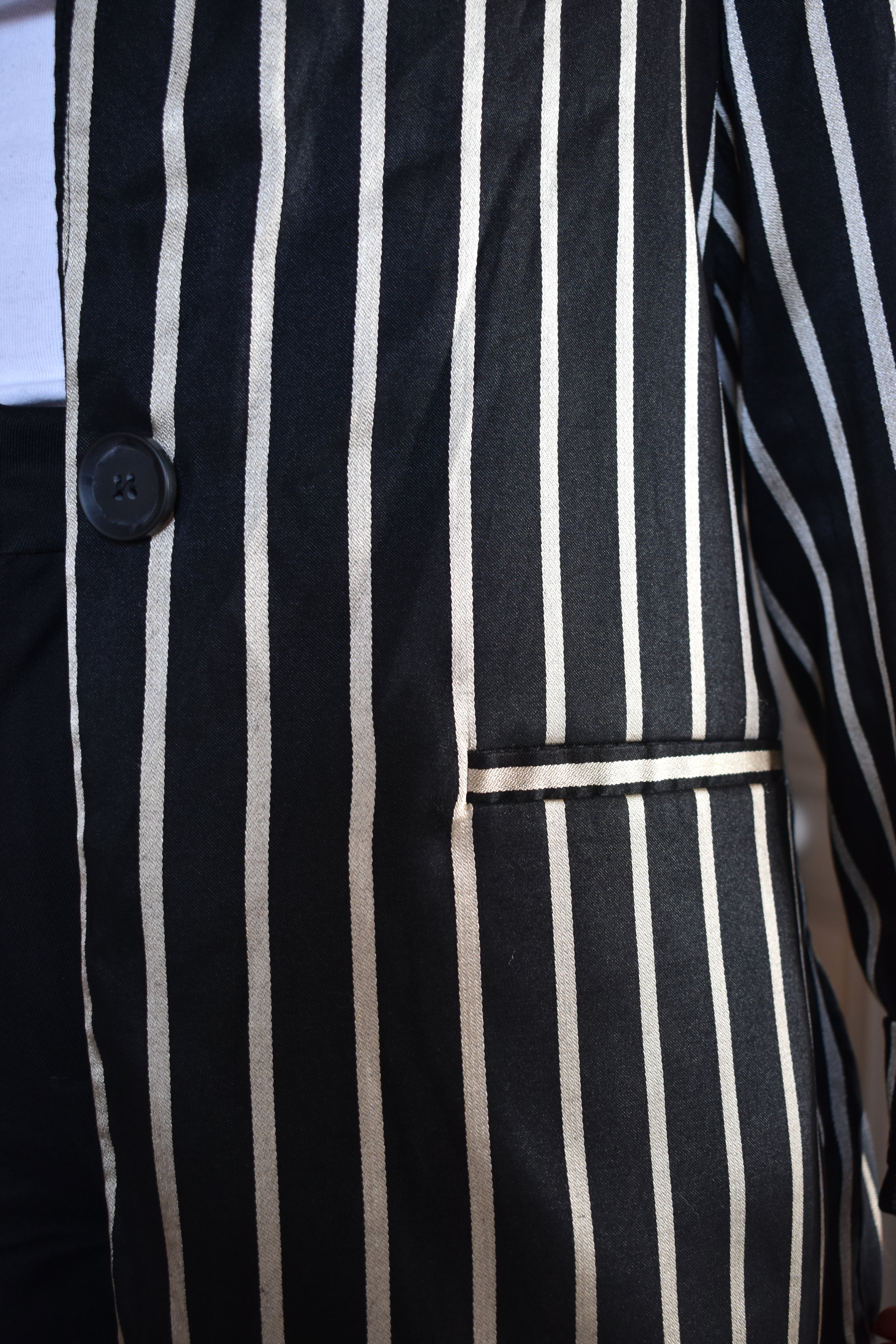 Blazer léger à rayures satinée (M)