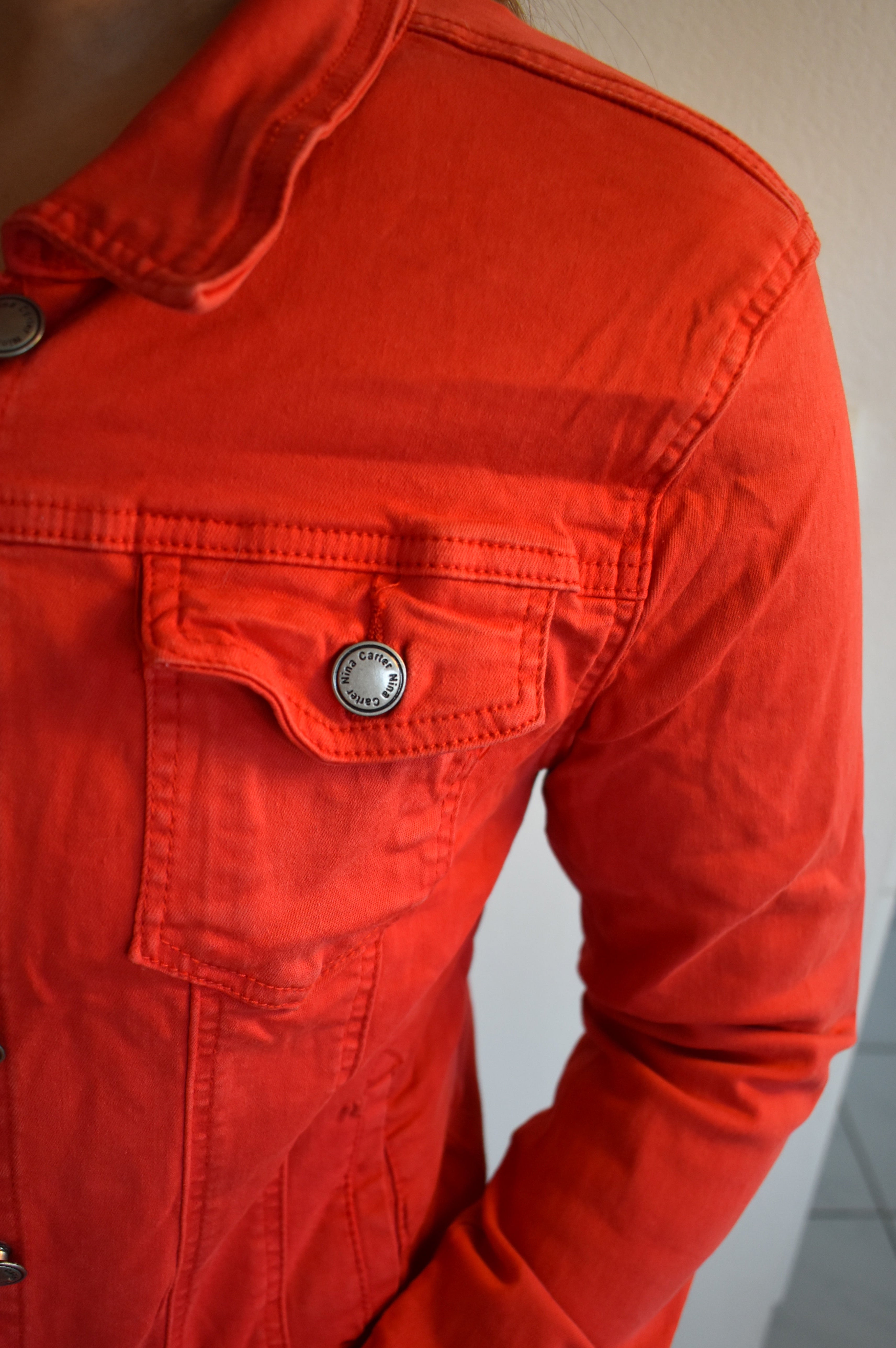 Veste en jeans rouge Nina Carter (L)