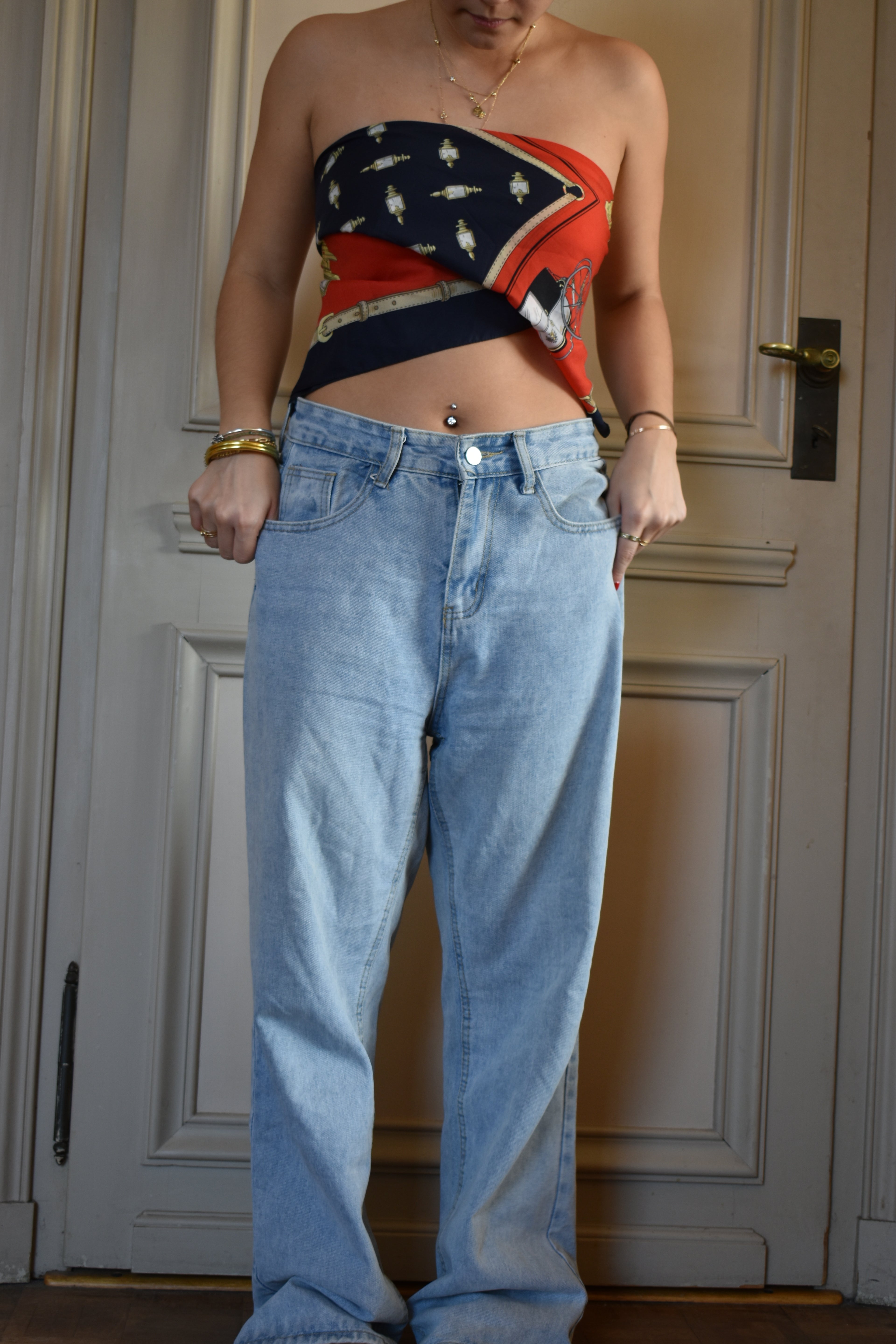 Jeans avec motif papillon (M)