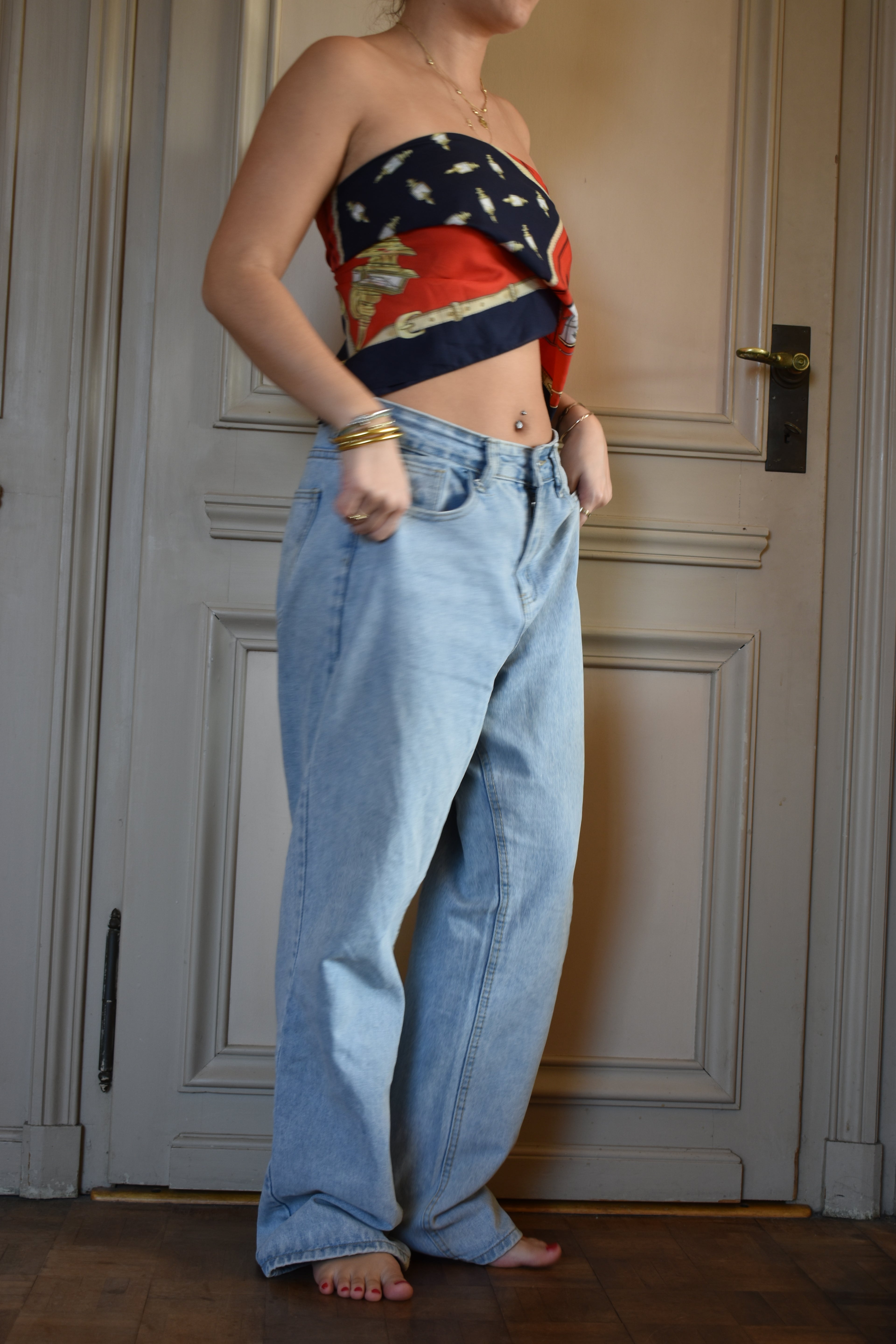 Jeans avec motif papillon (M)