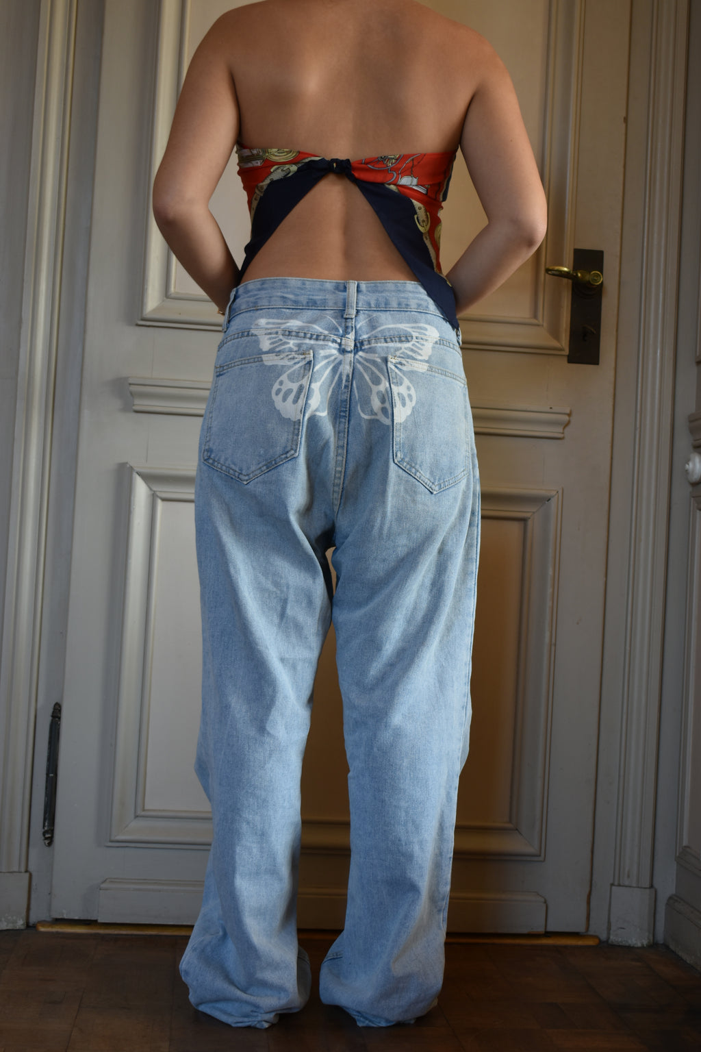 Jeans avec motif papillon (M)