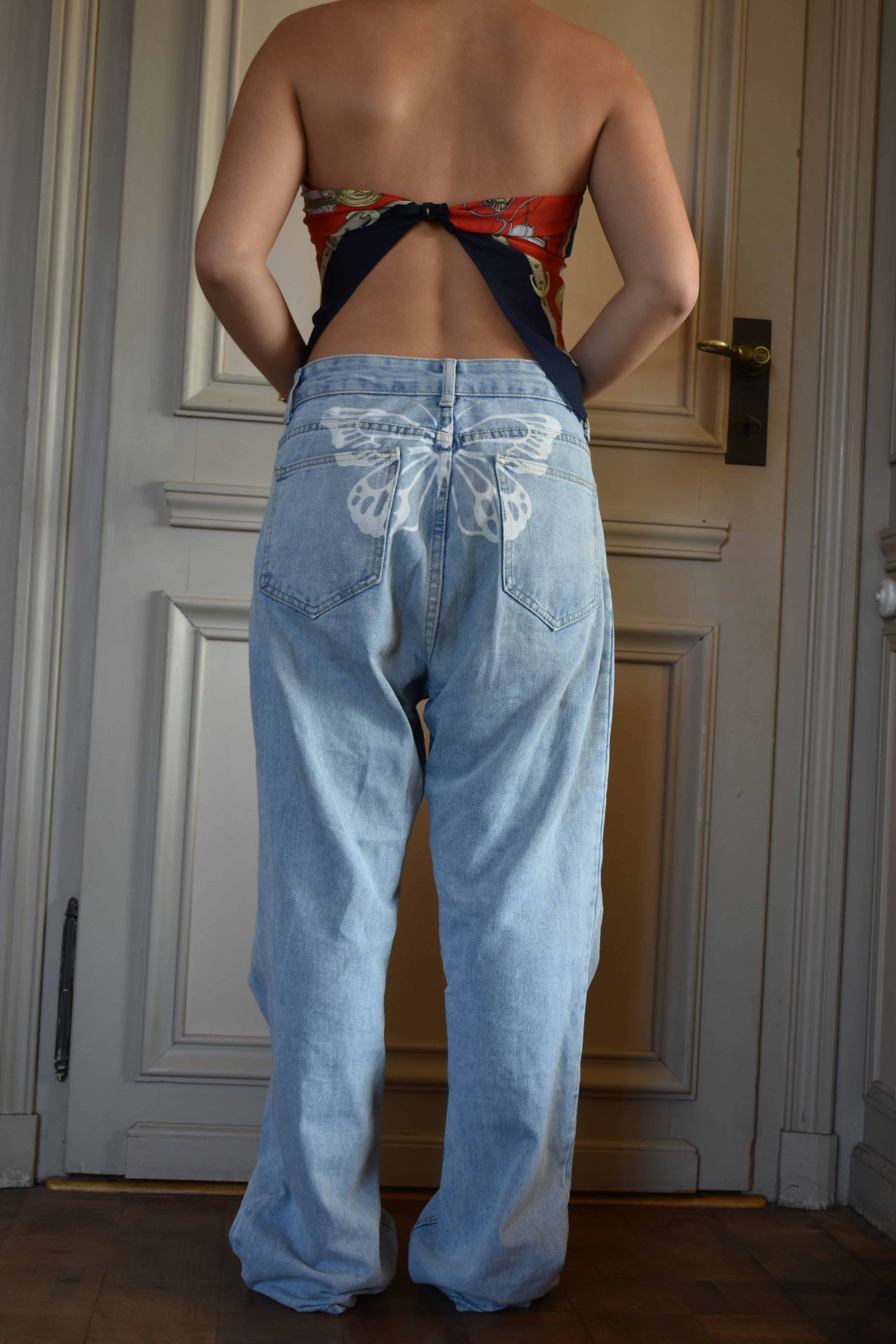 Jeans avec motif papillon (M)