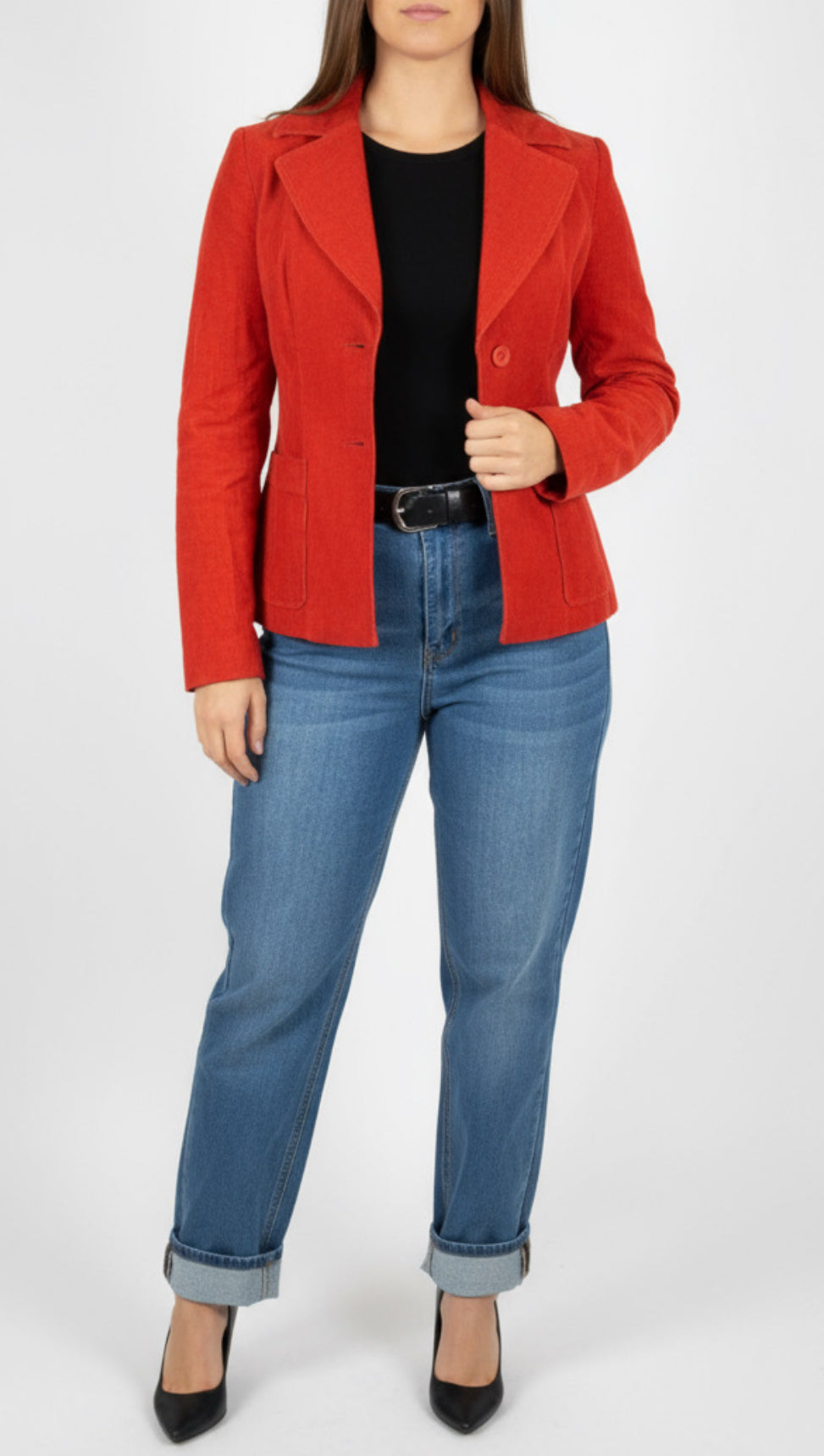Blazer rouge en velour (S)